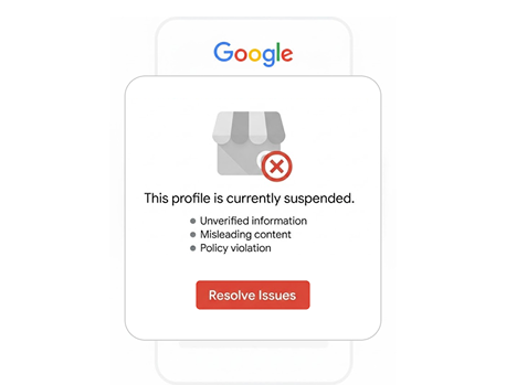 Google Business Profile suspended due to unverified information, misleading content and policy violation
